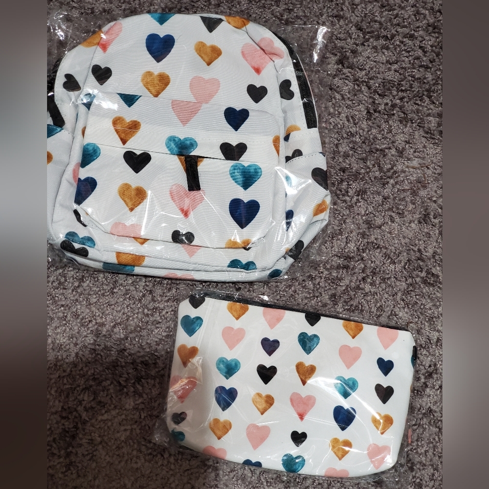 Mini backpack and matching pouch set